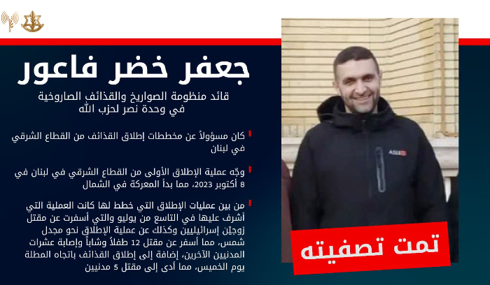إسرائيل تعلن عن تصفية قيادي عسكري في 