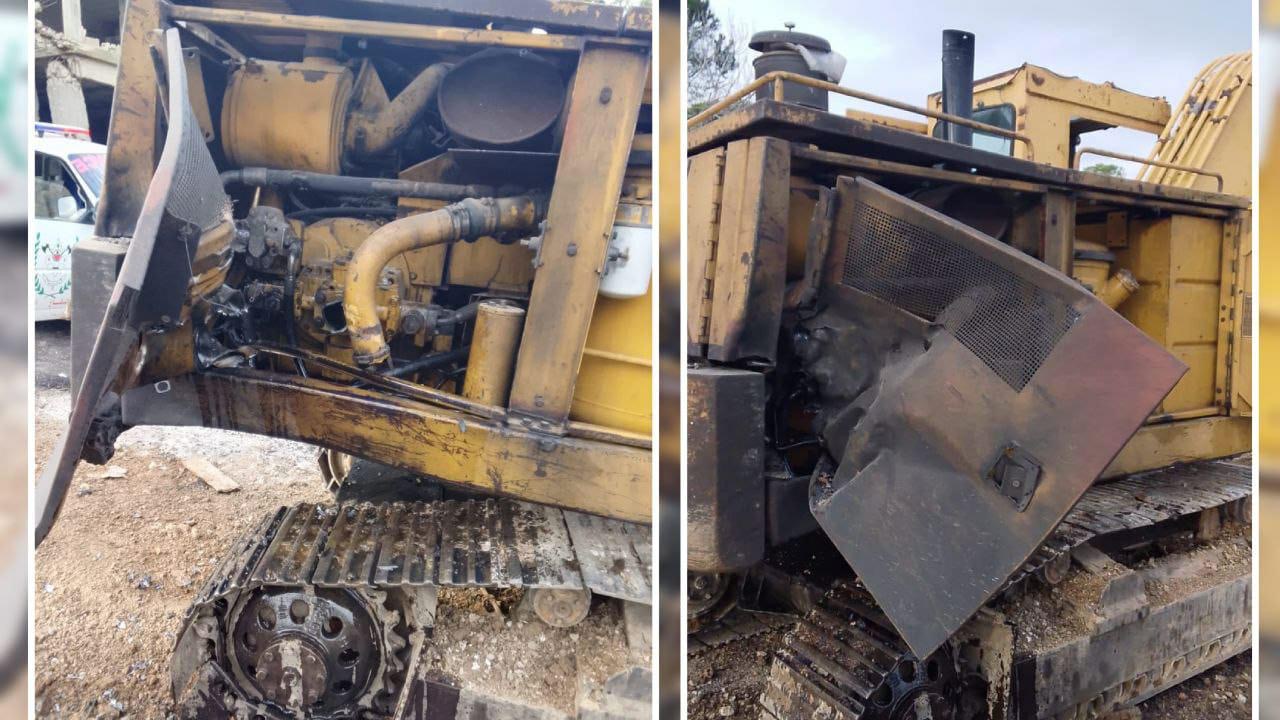 قنبلة من محلقة اسرائيلية على حفارة في  عيتا الشعب