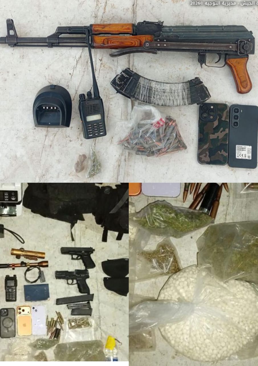الجيش يوقف مطلوبين في بعلبك ويضبط أسلحة ومخدرات أثناء عمليات دهم