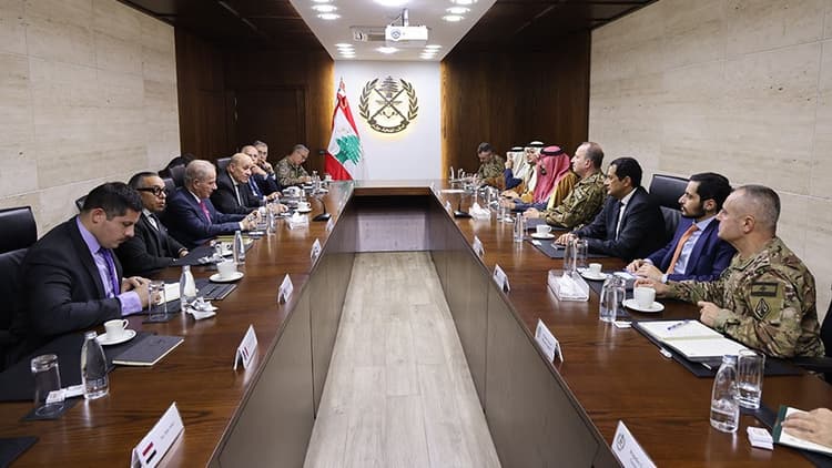 لقاء بين قائد الجيش وبن وفرحان ولودريان وسفراء الخماسية عرض التحضيرات لانعقاد مؤتمر دعم الجيش