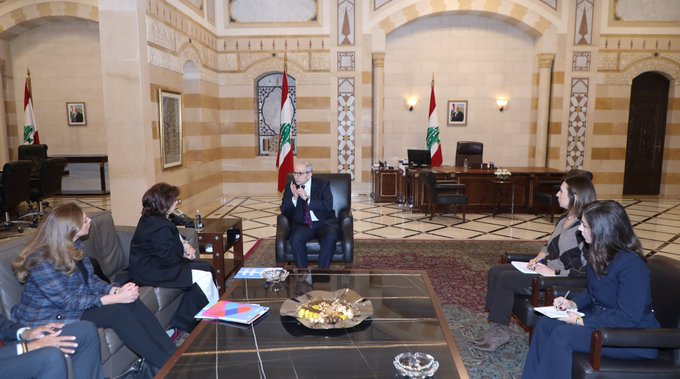 سلام يؤكّد دعم تمكين المرأة وتعزيز السياسات الجندرية خلال استقباله وفد هيئة الأمم المتحدة للمرأة