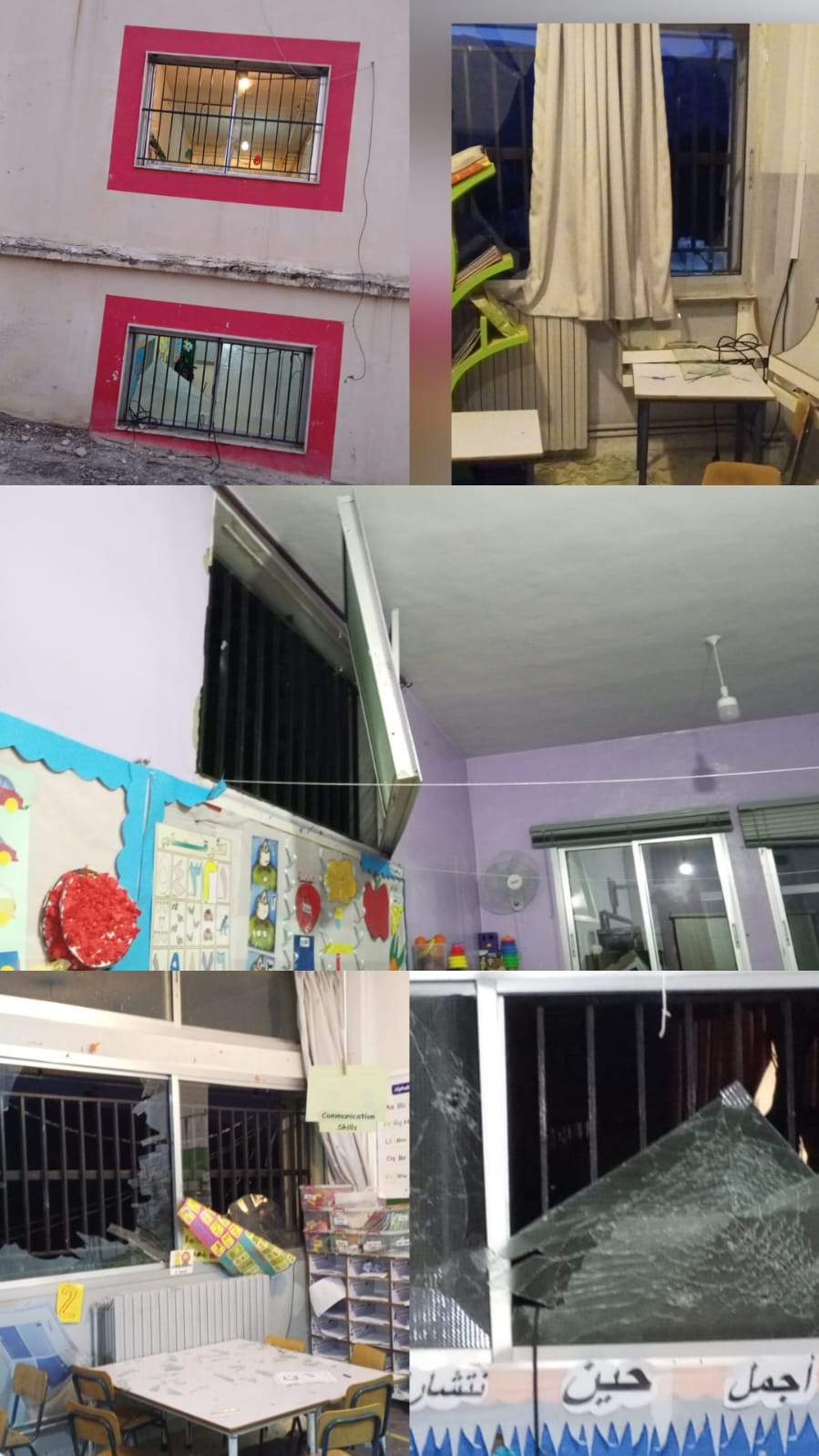أضرار هائلة في مدرسة سحمر الرسمية