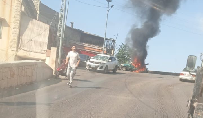 استهداف سيارة على مفرق عاليه - القماطية