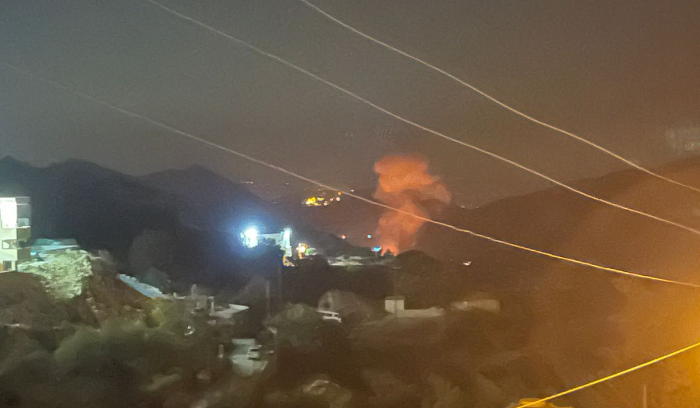غارة بين بلدتي مليخ وكفرحونة ـ قضاء جزين