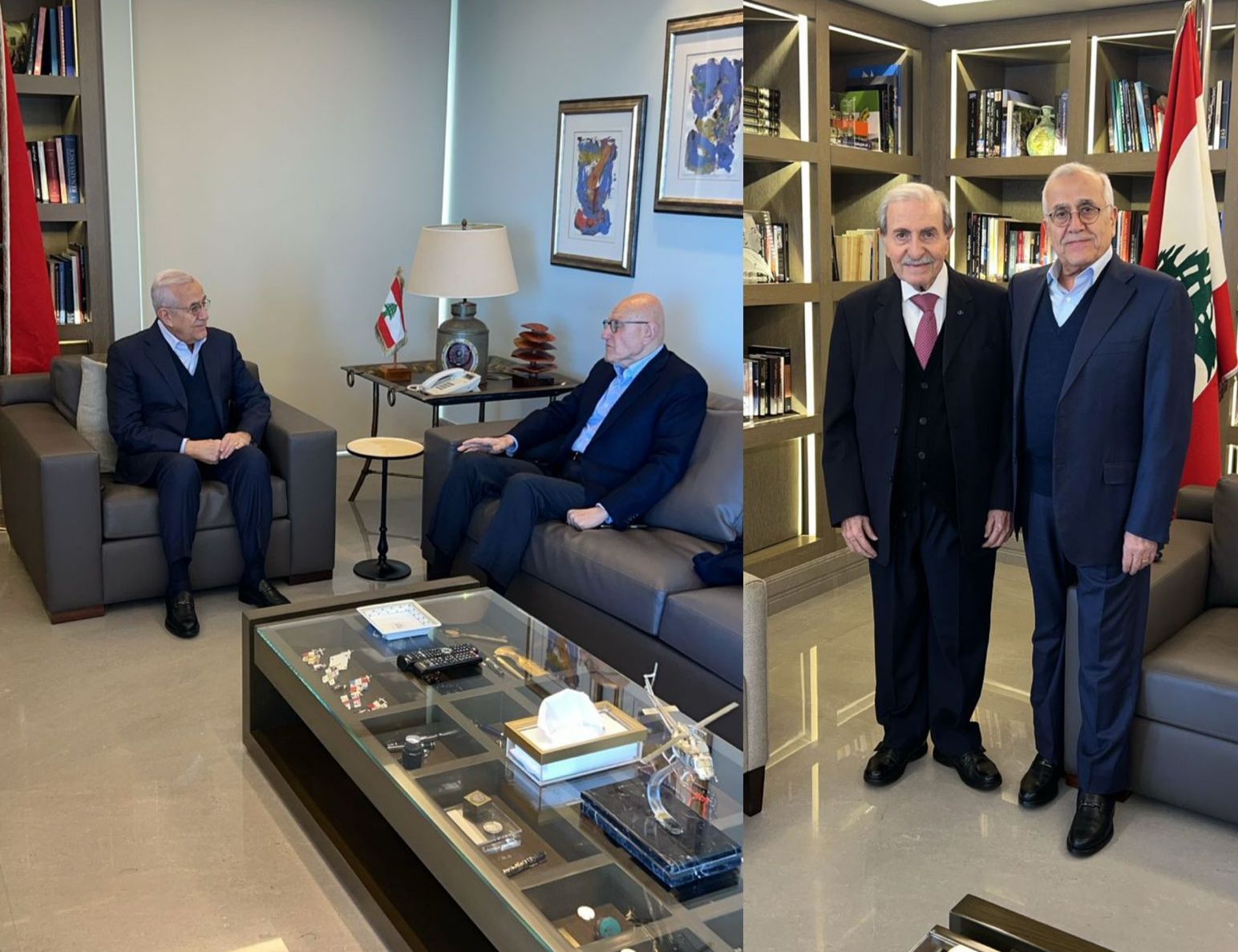 الرئيس سليمان يستقبل تمام سلام وأنور الخليل: لتحييد لبنان عن الصراعات الإقليمية