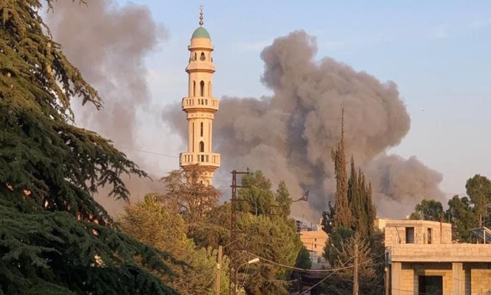 استهداف مسجد في خراج بلدة طاريا