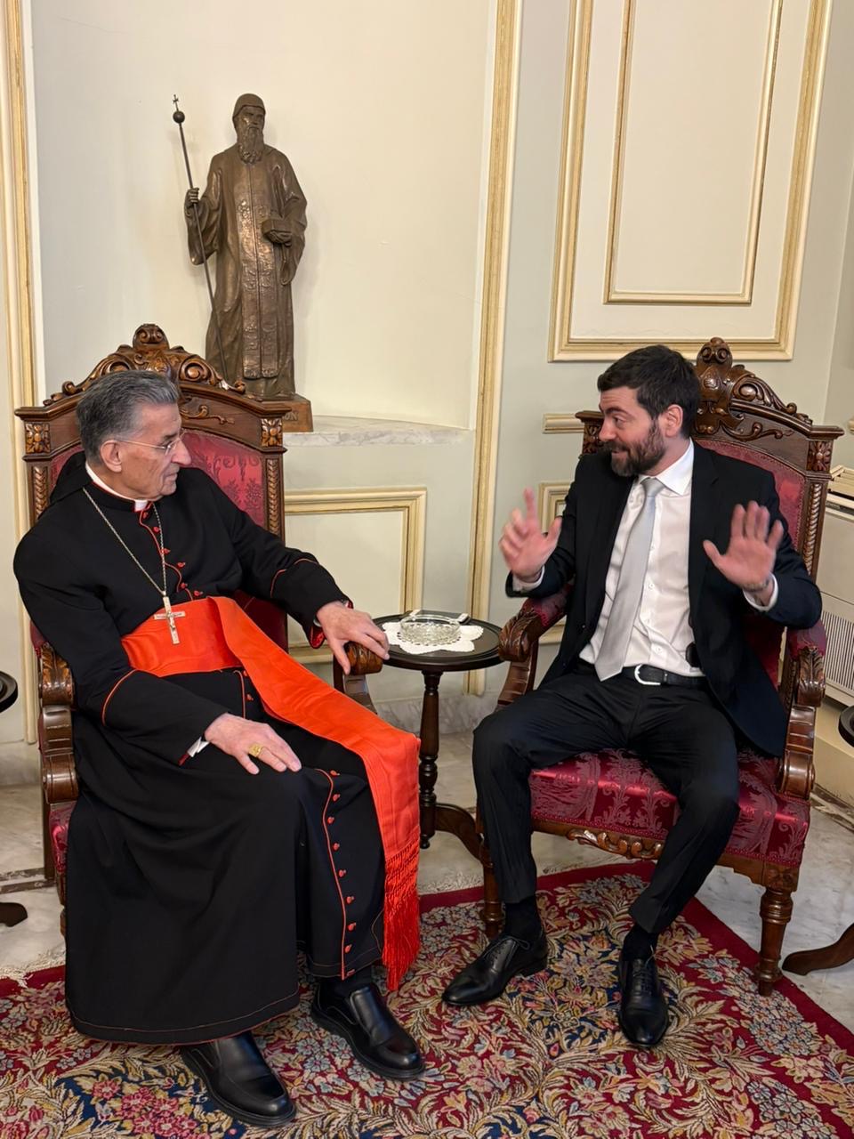 الراعي التقى المرشح على لائحة القوات اللبنانية غوستاف قرداحي