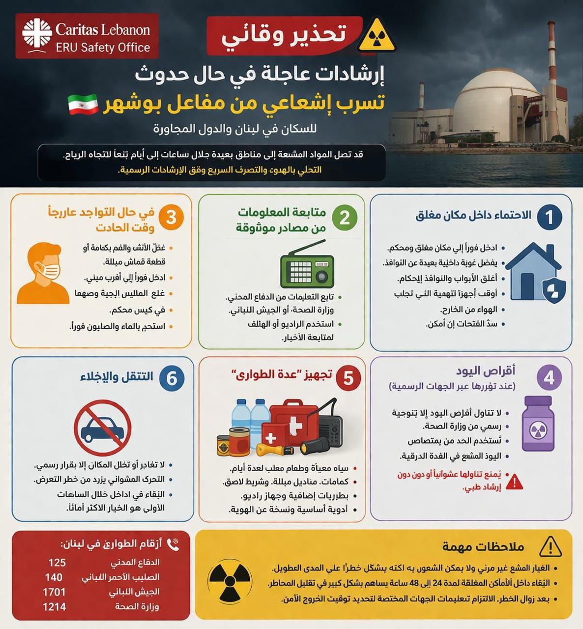ما حقيقة الإرشادات حول تسرب إشعاعي من بوشهر؟
