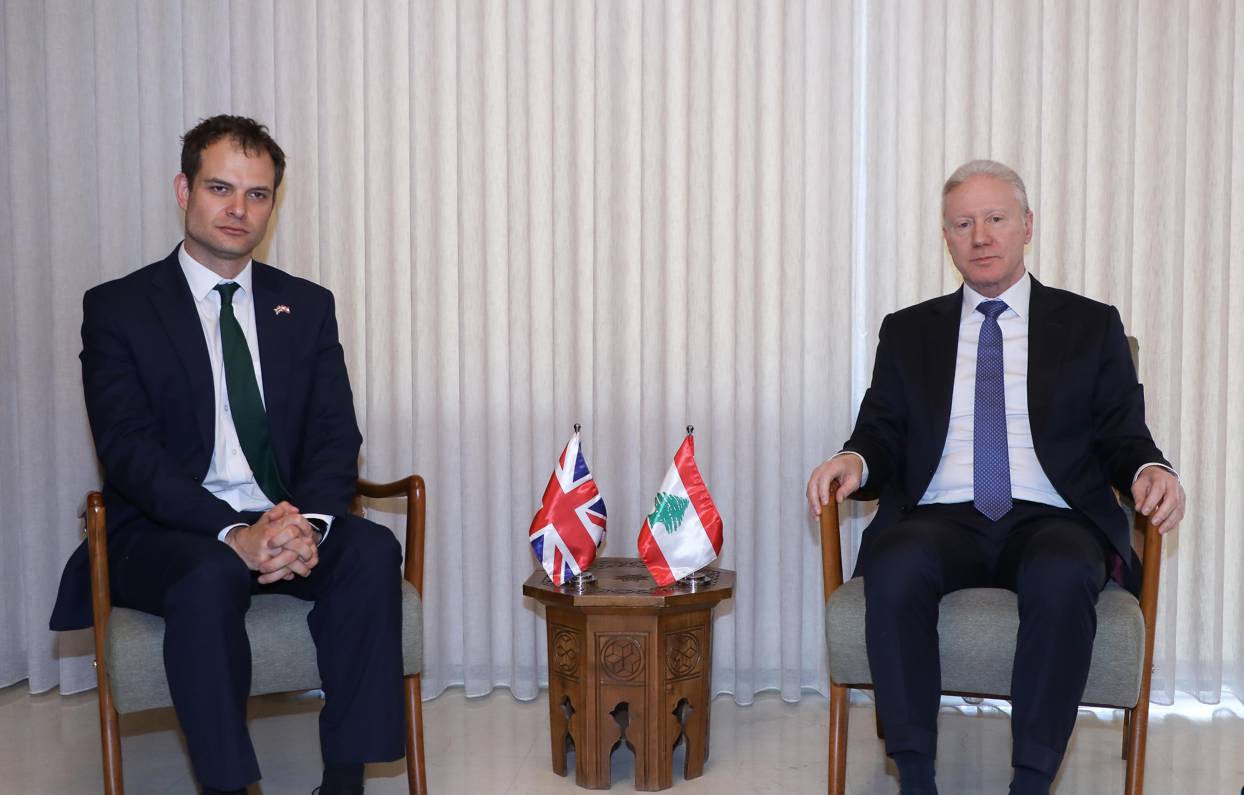 رجي يستقبل فالكونر: لبنان يُعوّل على المفاوضات والحل الدبلوماسي خيارنا الوحيد