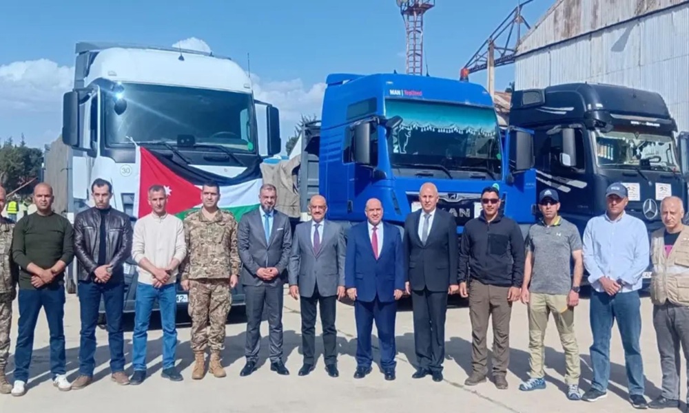 قافلة مساعدات من الأردن إلى لبنان