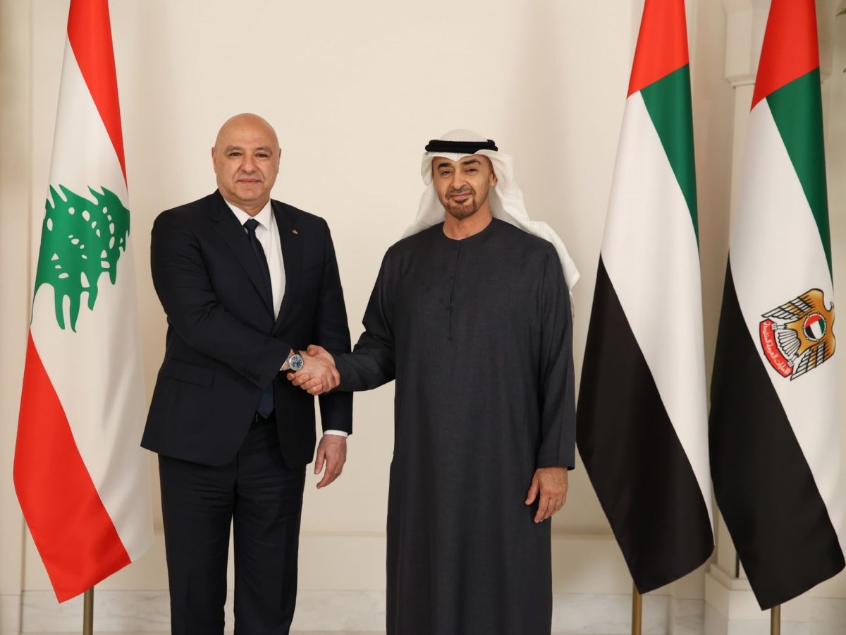عون وبن زايد يبحثان تطورات لبنان والمنطقة ويؤكدان التضامن والتنسيق