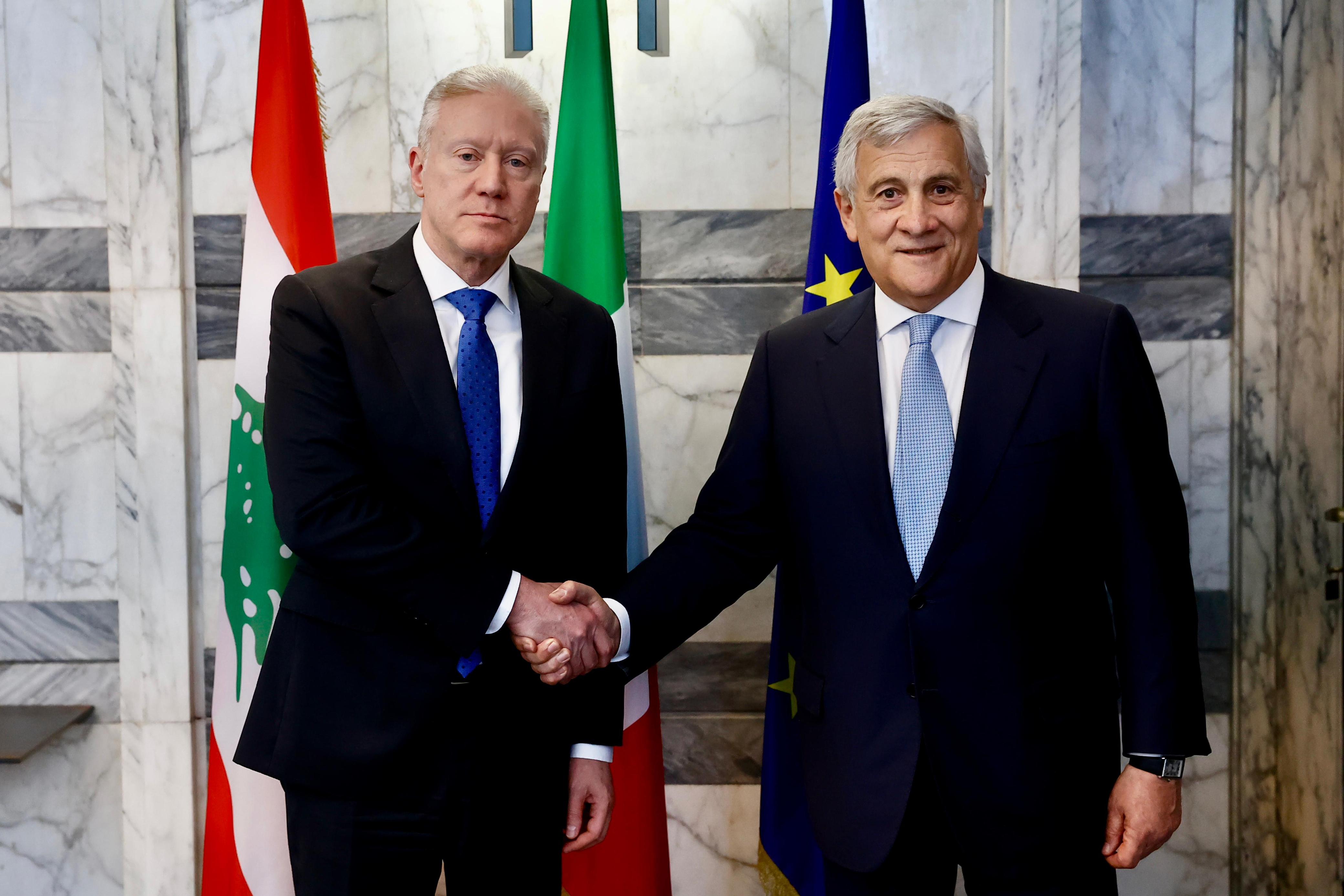 لقاء وزير الخارجية رجي ونظيره الإيطالي تاياني: دعم شامل للبنان